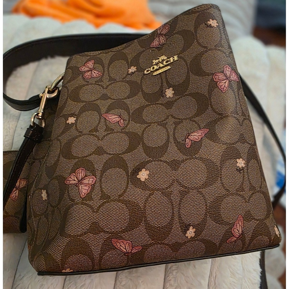 Coach Town Bucket Bag and Wallet Set Signature Canvas Butterfly Print 2311 - Picture 2 of 16
